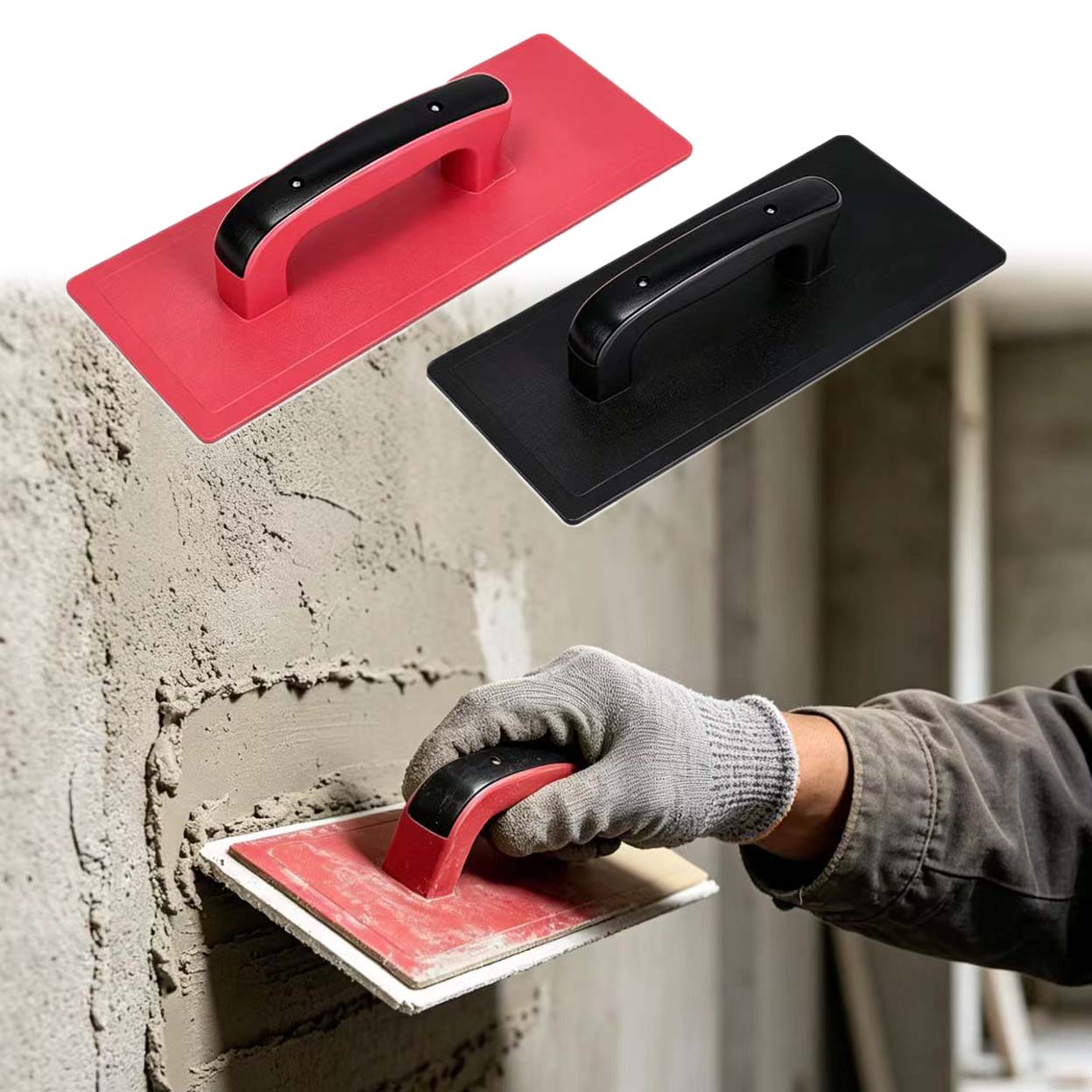 Power Trowel Concrete - Espátula de Plástico Resistente para Acabados